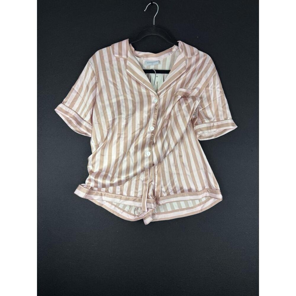 serenedelicacy pajamas Size M Pink & Cream Striped Set